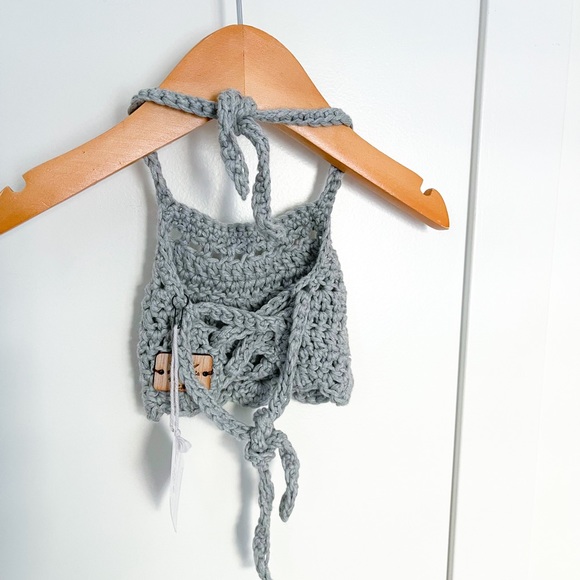 Ella Crop Top, Pima Cotton Top, Baby Crochet Crop Top, Summer Crochet Crop - Picture 4 of 9